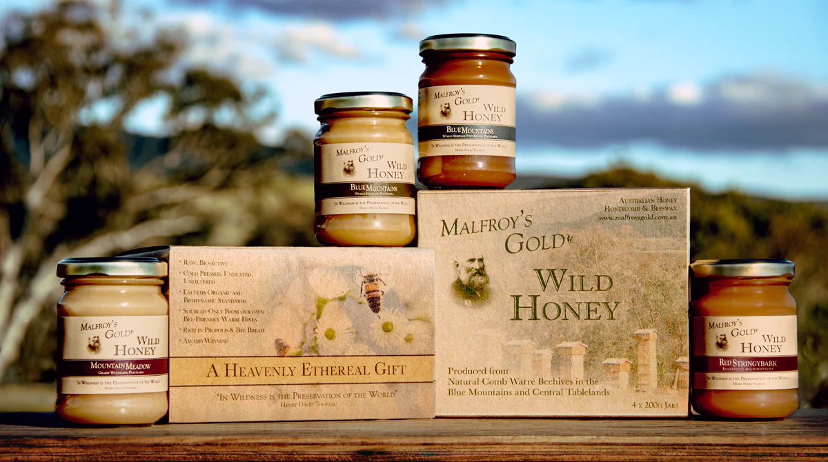 Malfroy's Gold Wild Honey 200g Gift Pack Red Stringy