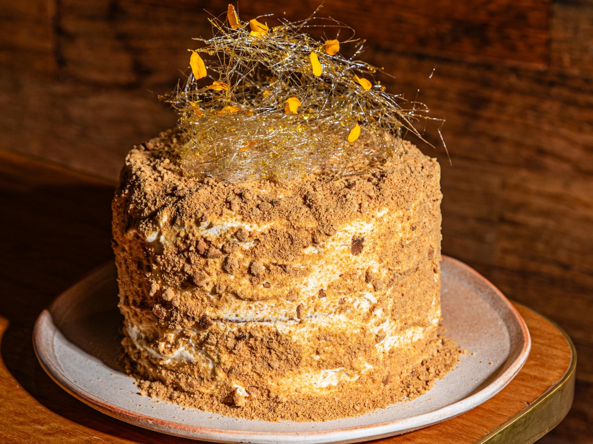 Layered honey cake. Picture: Nikki To