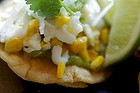 Radio Mexico's crab and corn tostaditas.
