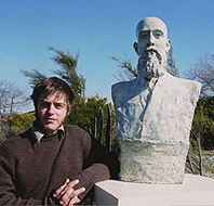 Natural Beekeeping Australia Tim and Statue of Camille Malfroy